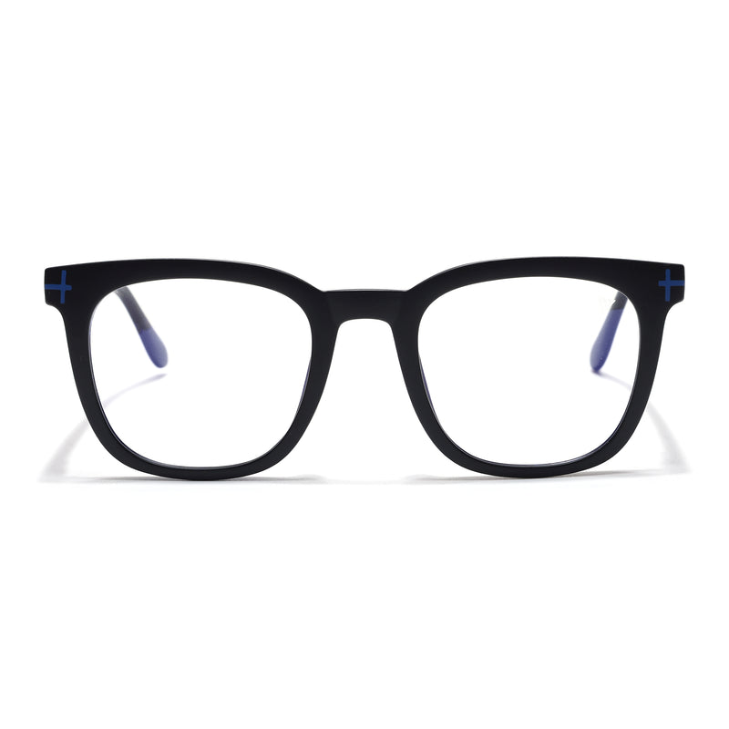 Voyage Black Square Eyeglasses for Men & Women (SV005FMG7462-C2)