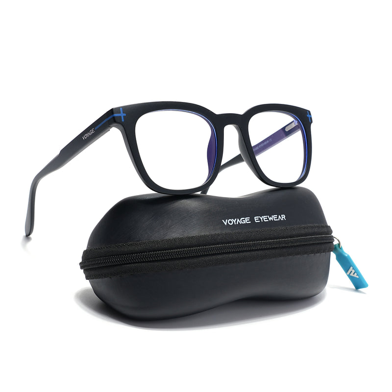 Voyage Black Square Eyeglasses for Men & Women (SV005FMG7462-C2)