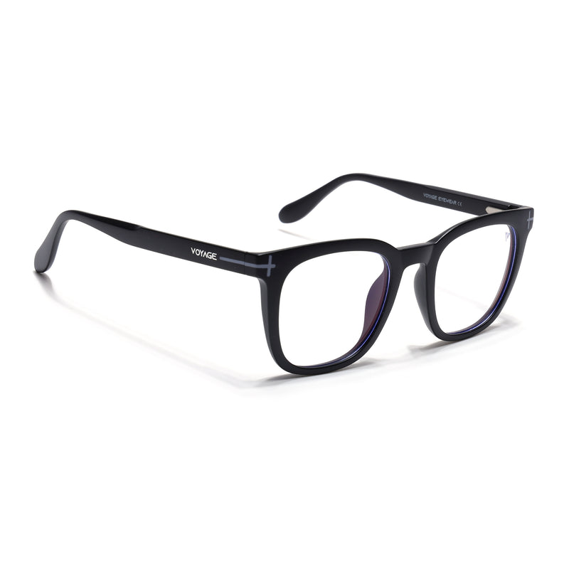 Voyage Black Square Eyeglasses for Men & Women (SV005FMG7463-C3)