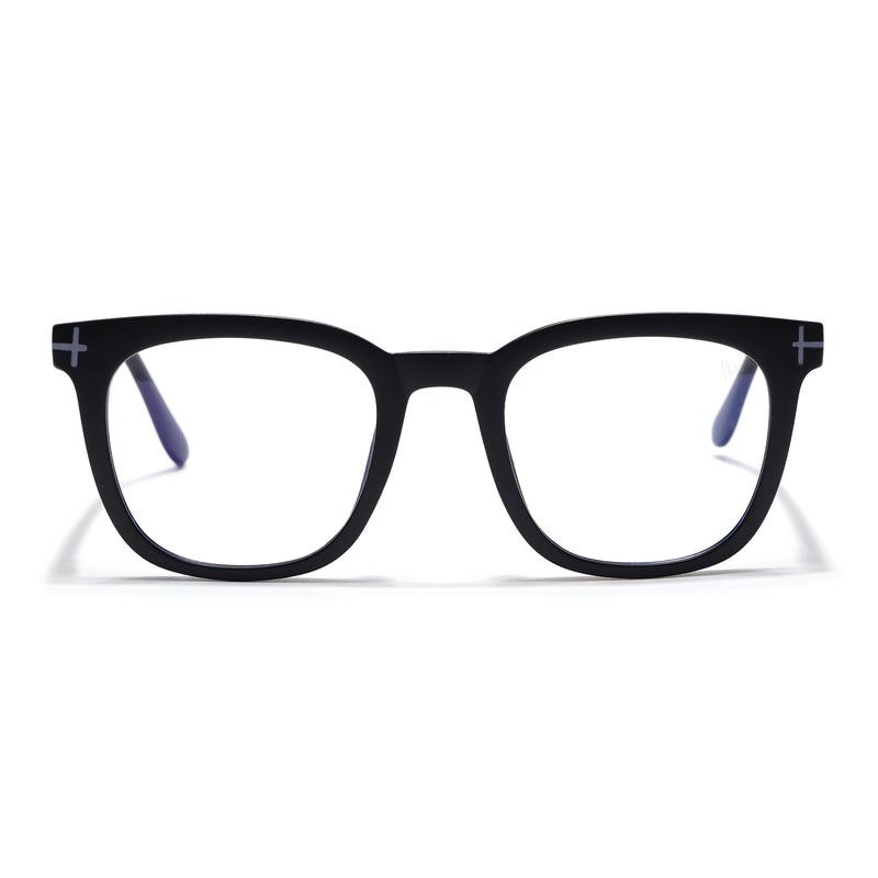 Voyage Black Square Eyeglasses for Men & Women (SV005FMG7463-C3)