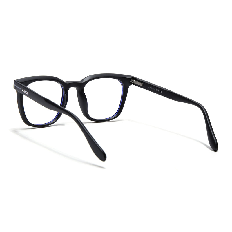 Voyage Black Square Eyeglasses for Men & Women (SV005FMG7463-C3)