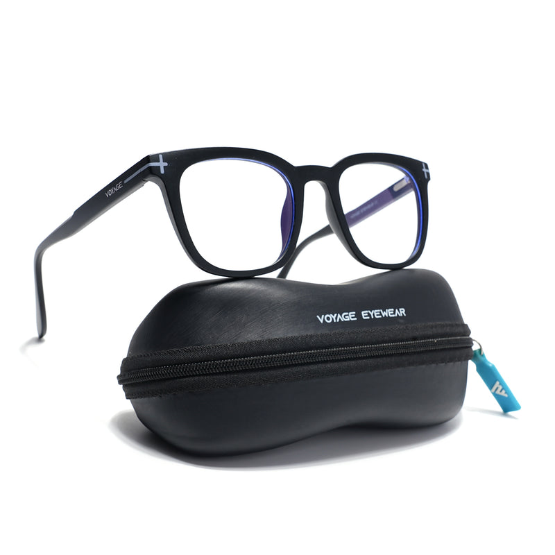 Voyage Black Square Eyeglasses for Men & Women (SV005FMG7463-C3)
