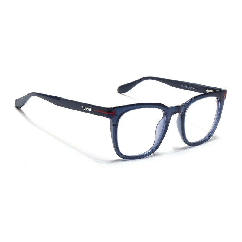 Voyage Blue Square Eyeglasses for Men & Women (SV005FMG7464-C4)