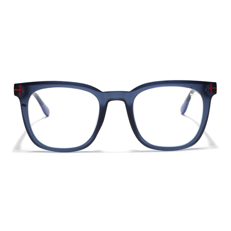 Voyage Blue Square Eyeglasses for Men & Women (SV005FMG7464-C4)