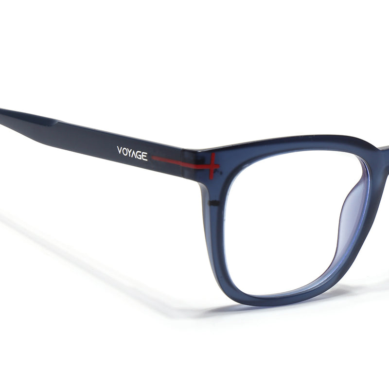 Voyage Blue Square Eyeglasses for Men & Women (SV005FMG7464-C4)