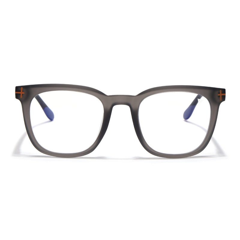 Voyage Dark Grey Square Eyeglasses for Men & Women (SV005FMG7465-C5)