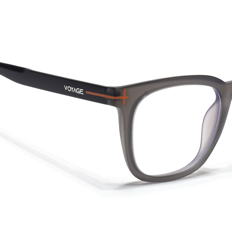 Voyage Dark Grey Square Eyeglasses for Men & Women (SV005FMG7465-C5)
