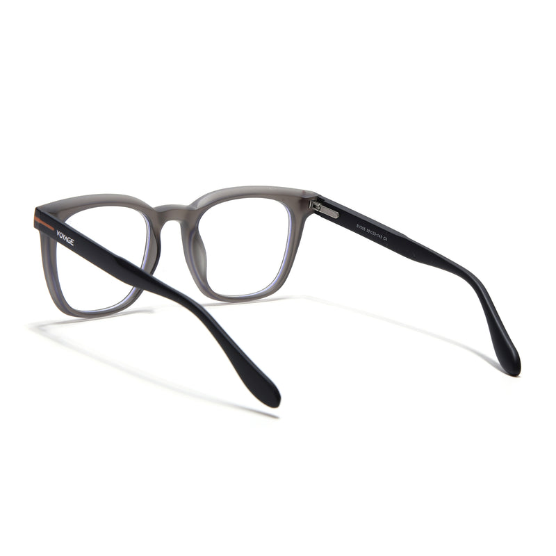 Voyage Dark Grey Square Eyeglasses for Men & Women (SV005FMG7465-C5)
