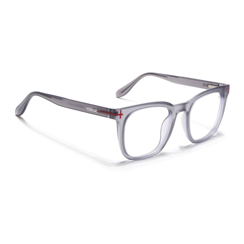Voyage Grey Square Eyeglasses for Men & Women (SV005FMG7466-C6)