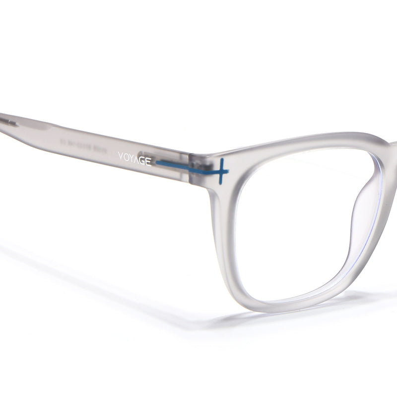 Voyage Light Grey Square Eyeglasses for Men & Women (SV005FMG7467-C7)