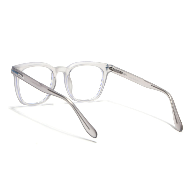Voyage Light Grey Square Eyeglasses for Men & Women (SV005FMG7467-C7)