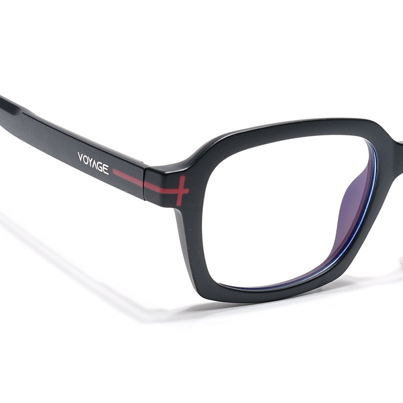 Voyage Black Rectangle Eyeglasses for Men & Women (SV006FMG7469-C1)