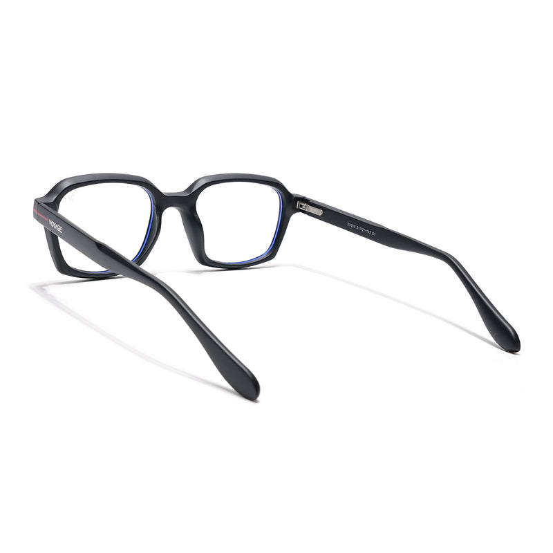 Voyage Black Rectangle Eyeglasses for Men & Women (SV006FMG7469-C1)