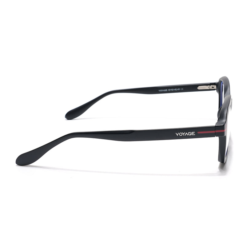 Voyage Black Rectangle Eyeglasses for Men & Women (SV006FMG7469-C1)
