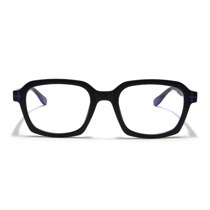 Voyage Black Rectangle Eyeglasses for Men & Women (SV006FMG7470-C2)