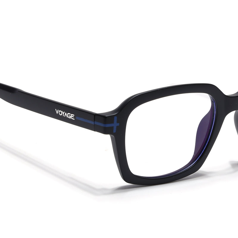 Voyage Black Rectangle Eyeglasses for Men & Women (SV006FMG7470-C2)