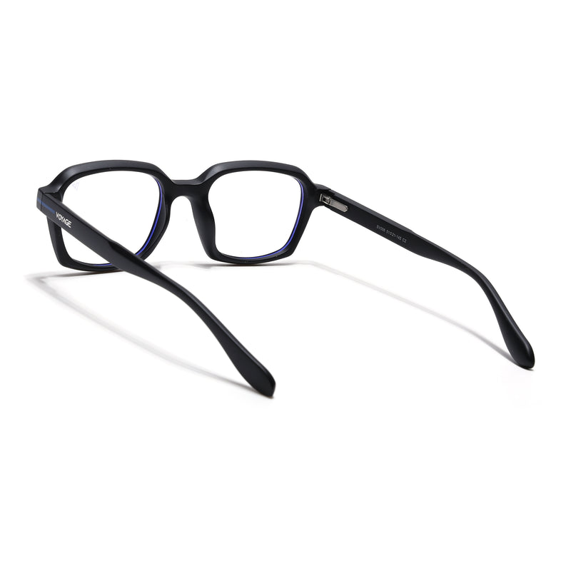 Voyage Black Rectangle Eyeglasses for Men & Women (SV006FMG7470-C2)