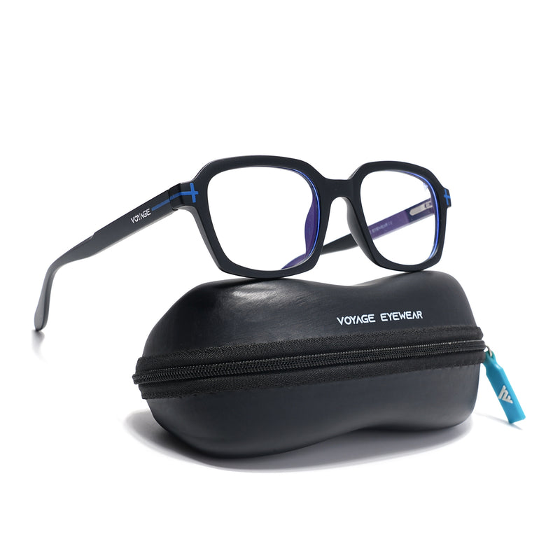 Voyage Black Rectangle Eyeglasses for Men & Women (SV006FMG7470-C2)