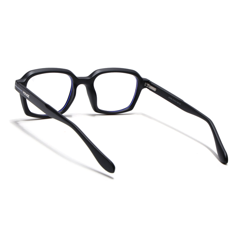 Voyage Black Rectangle Eyeglasses for Men & Women (SV006FMG7471-C3)
