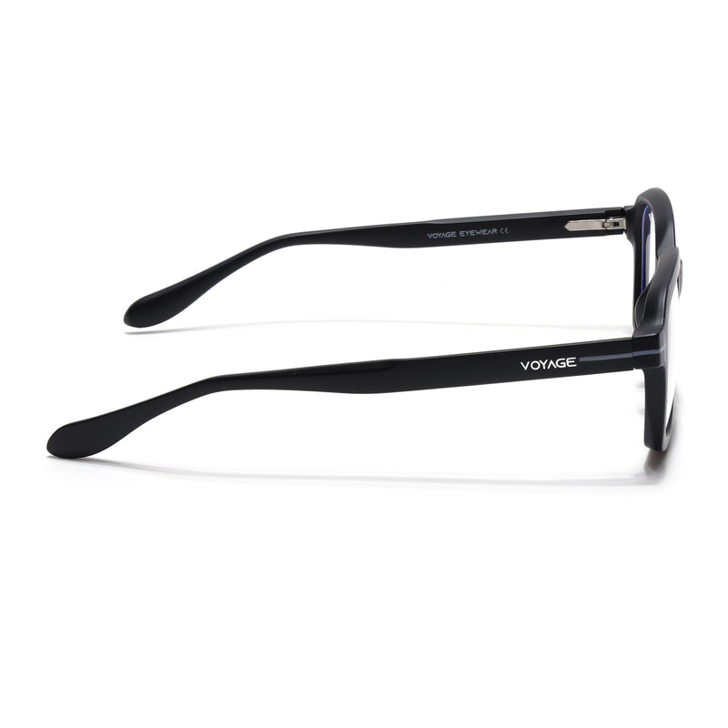 Voyage Black Rectangle Eyeglasses for Men & Women (SV006FMG7471-C3)