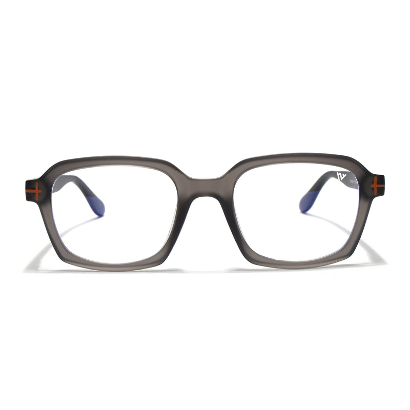 Voyage Dark Grey Rectangle Eyeglasses for Men & Women (SV006FMG7473-C5)