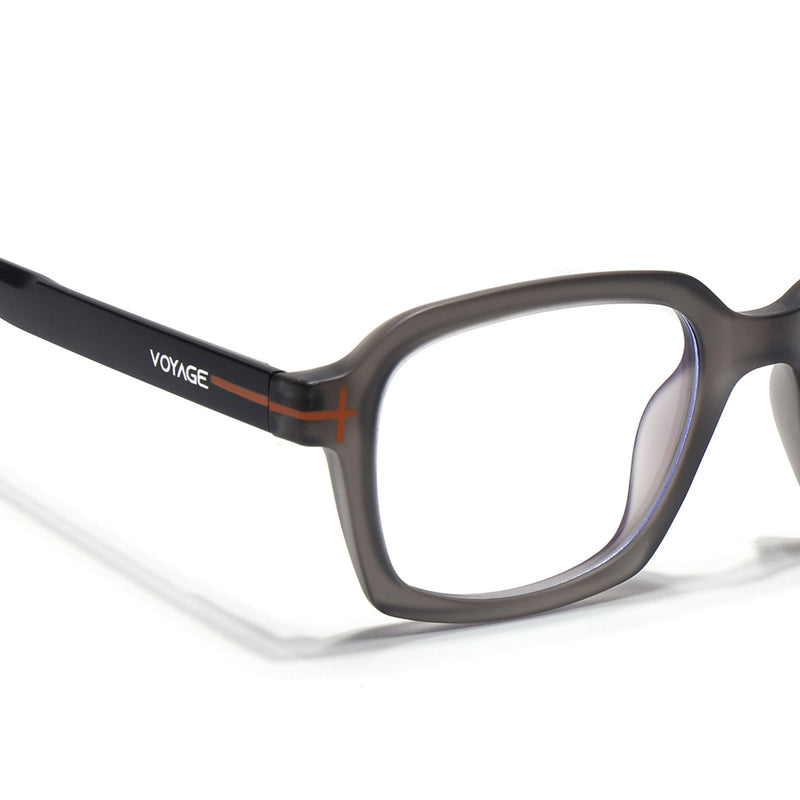 Voyage Dark Grey Rectangle Eyeglasses for Men & Women (SV006FMG7473-C5)