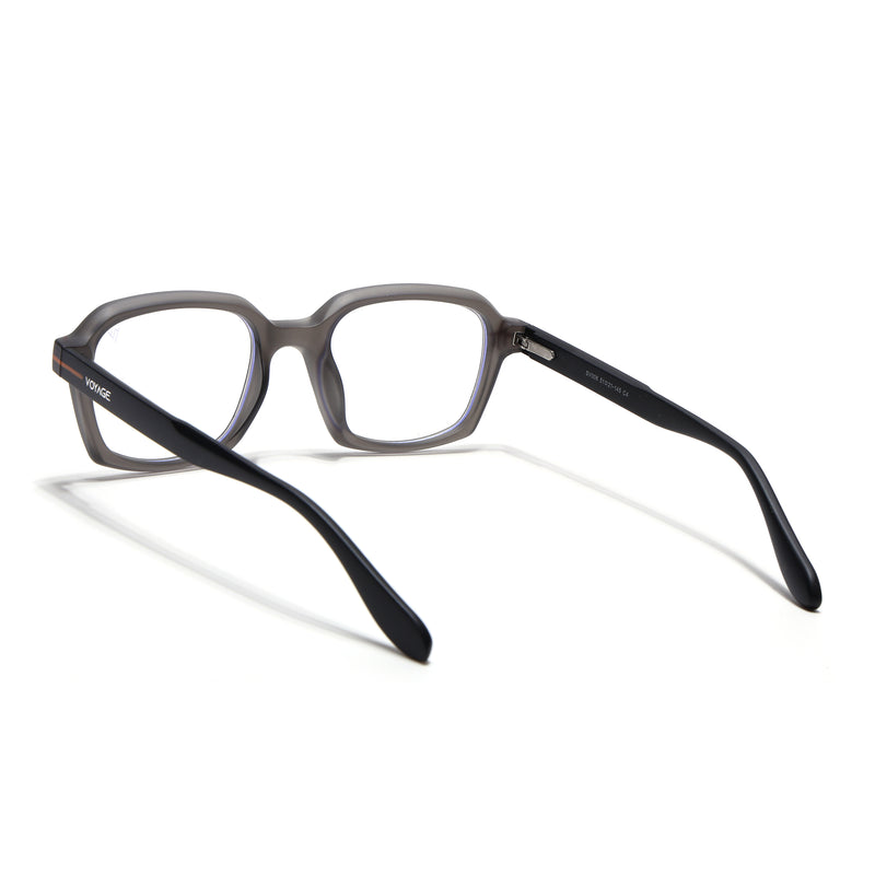 Voyage Dark Grey Rectangle Eyeglasses for Men & Women (SV006FMG7473-C5)