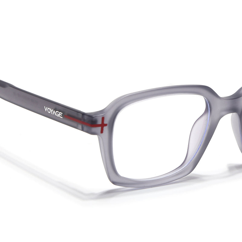 Voyage Grey Rectangle Eyeglasses for Men & Women (SV006FMG7474-C6)