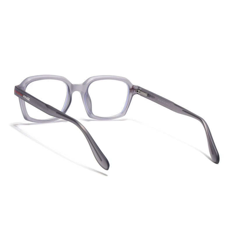 Voyage Grey Rectangle Eyeglasses for Men & Women (SV006FMG7474-C6)