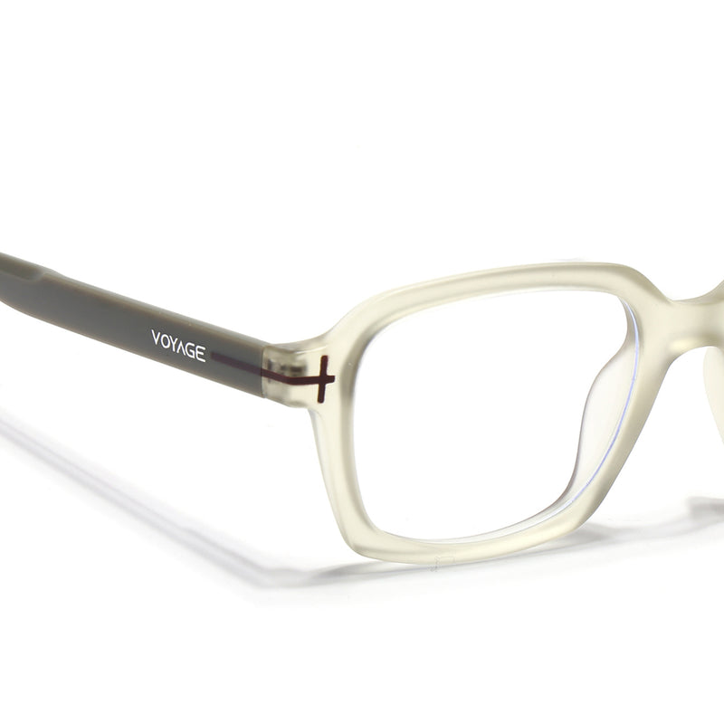 Voyage Light Grey Rectangle Eyeglasses for Men & Women (SV006FMG7475-C7)