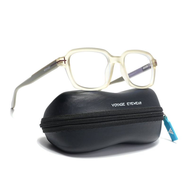 Voyage Light Grey Rectangle Eyeglasses for Men & Women (SV006FMG7475-C7)