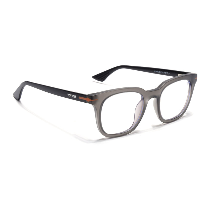 Voyage Dark Grey Wayfarer Eyeglasses for Men & Women (SV007FMG7480-C4)