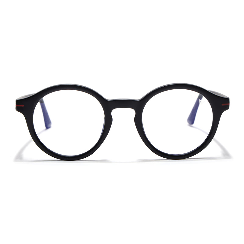 Voyage Black Round Eyeglasses for Men & Women (SV008FMG7485-C1)