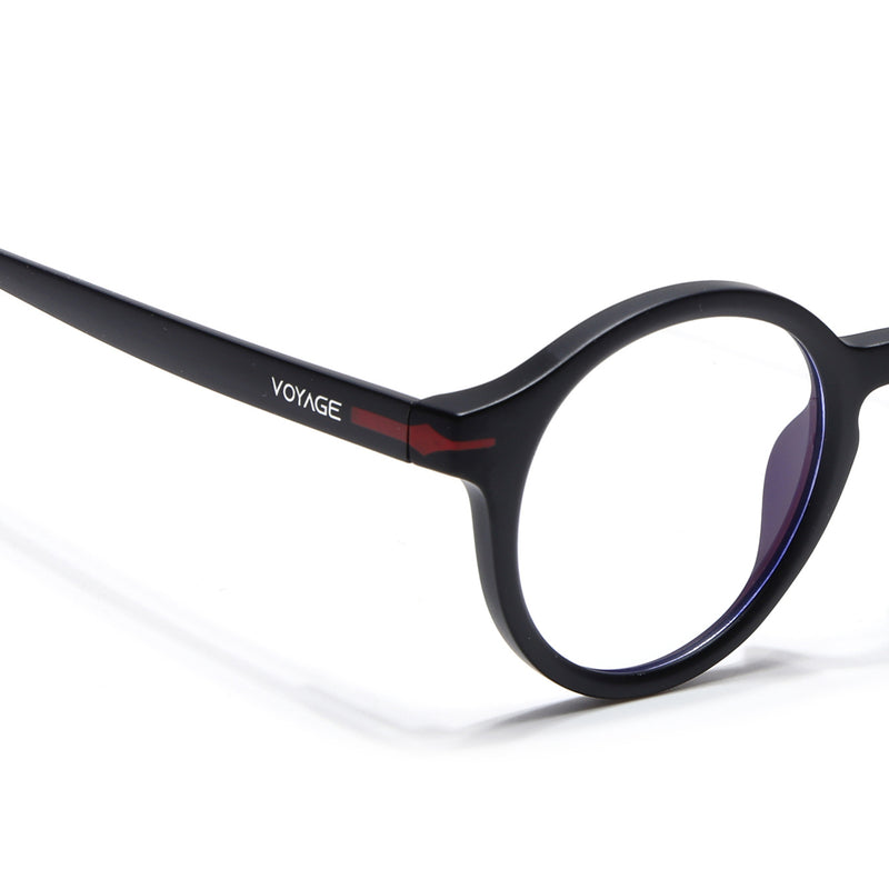 Voyage Black Round Eyeglasses for Men & Women (SV008FMG7485-C1)