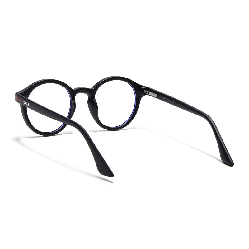 Voyage Black Round Eyeglasses for Men & Women (SV008FMG7485-C1)