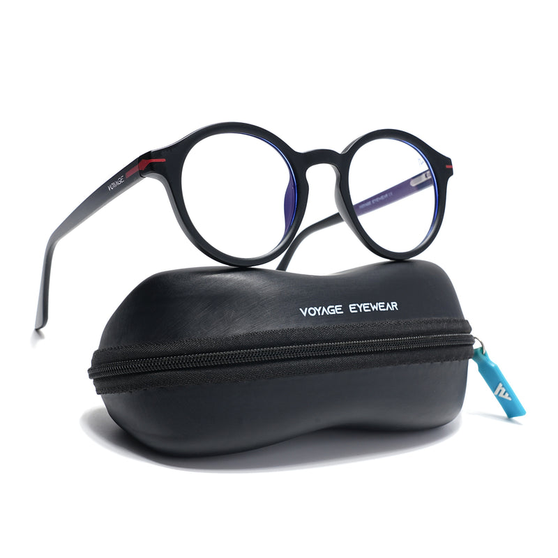 Voyage Black Round Eyeglasses for Men & Women (SV008FMG7485-C1)