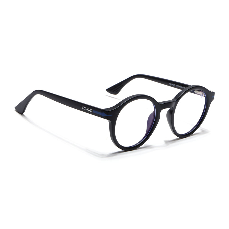 Voyage Black Round Eyeglasses for Men & Women (SV008FMG7486-C2)
