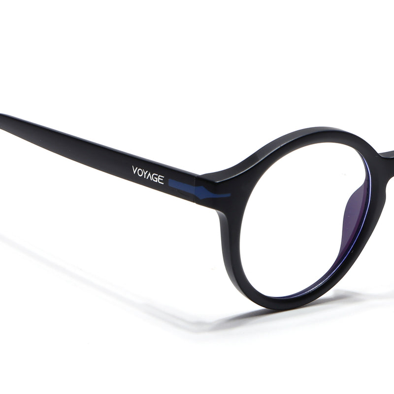 Voyage Black Round Eyeglasses for Men & Women (SV008FMG7486-C2)
