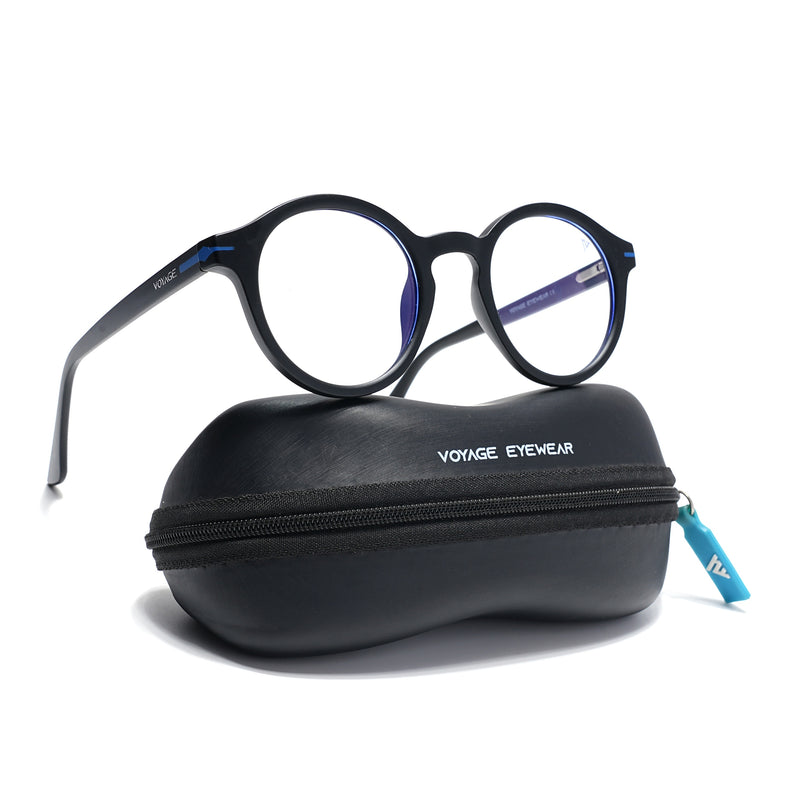 Voyage Black Round Eyeglasses for Men & Women (SV008FMG7486-C2)