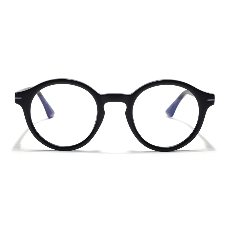 Voyage Black Round Eyeglasses for Men & Women (SV008FMG7487-C3)