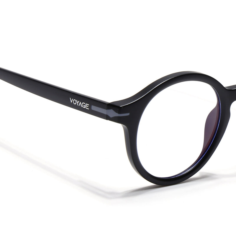 Voyage Black Round Eyeglasses for Men & Women (SV008FMG7487-C3)