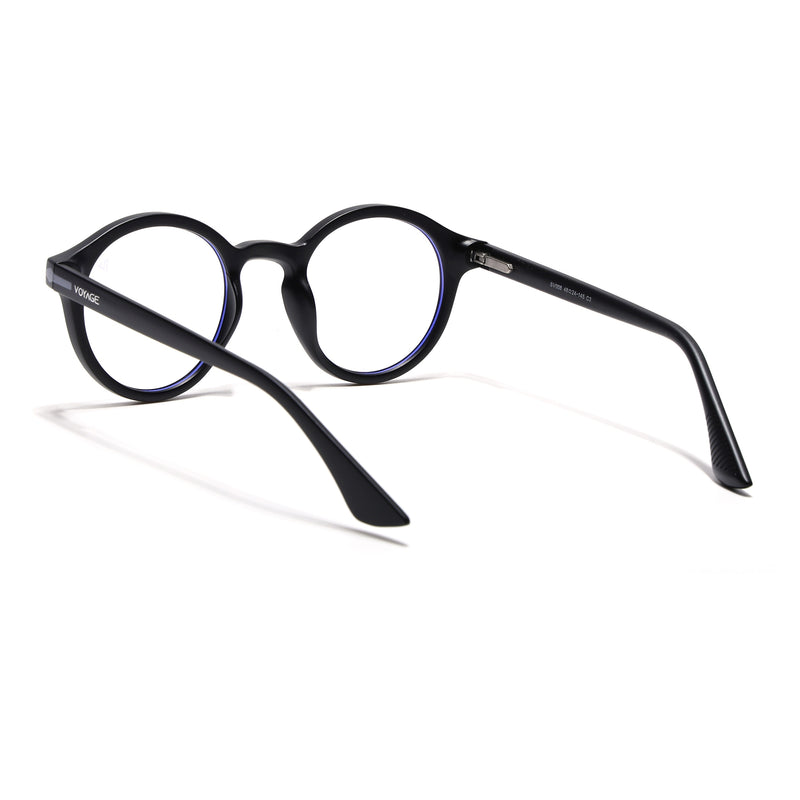 Voyage Black Round Eyeglasses for Men & Women (SV008FMG7487-C3)