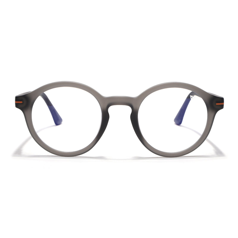 Voyage Dark Grey Round Eyeglasses for Men & Women (SV008FMG7488-C4)