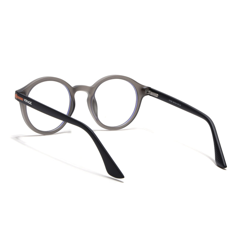 Voyage Dark Grey Round Eyeglasses for Men & Women (SV008FMG7488-C4)