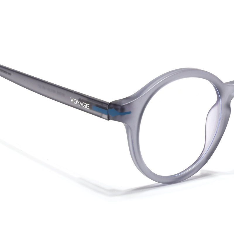 Voyage Light Grey Round Eyeglasses for Men & Women (SV008FMG7489-C5)
