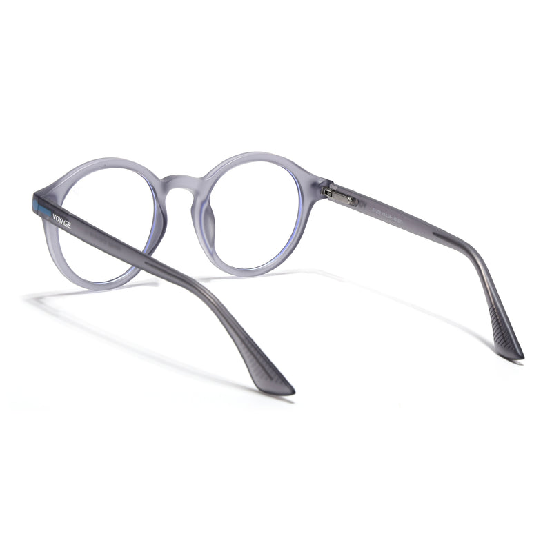 Voyage Light Grey Round Eyeglasses for Men & Women (SV008FMG7489-C5)
