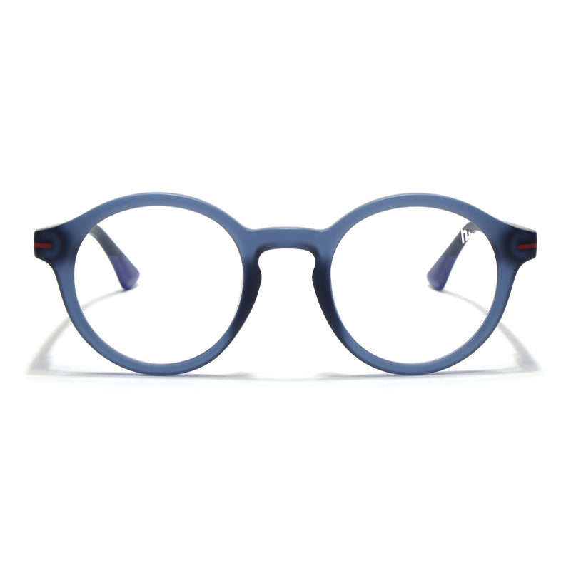 Voyage Blue Round Eyeglasses for Men & Women (SV008FMG7490-C6)