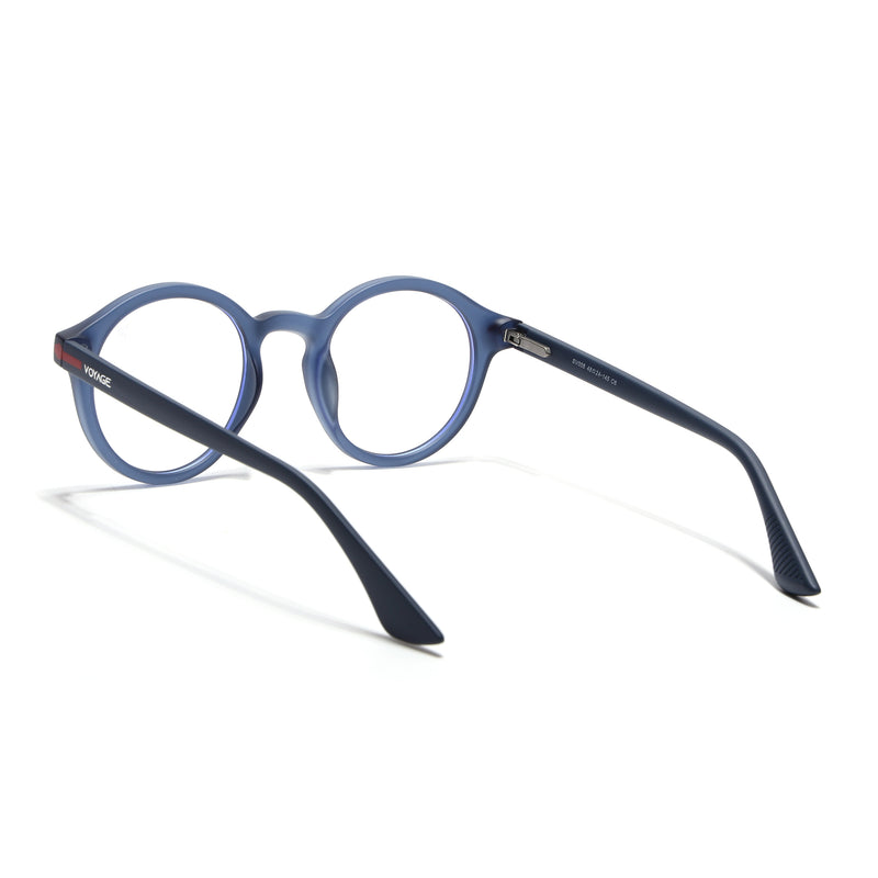 Voyage Blue Round Eyeglasses for Men & Women (SV008FMG7490-C6)