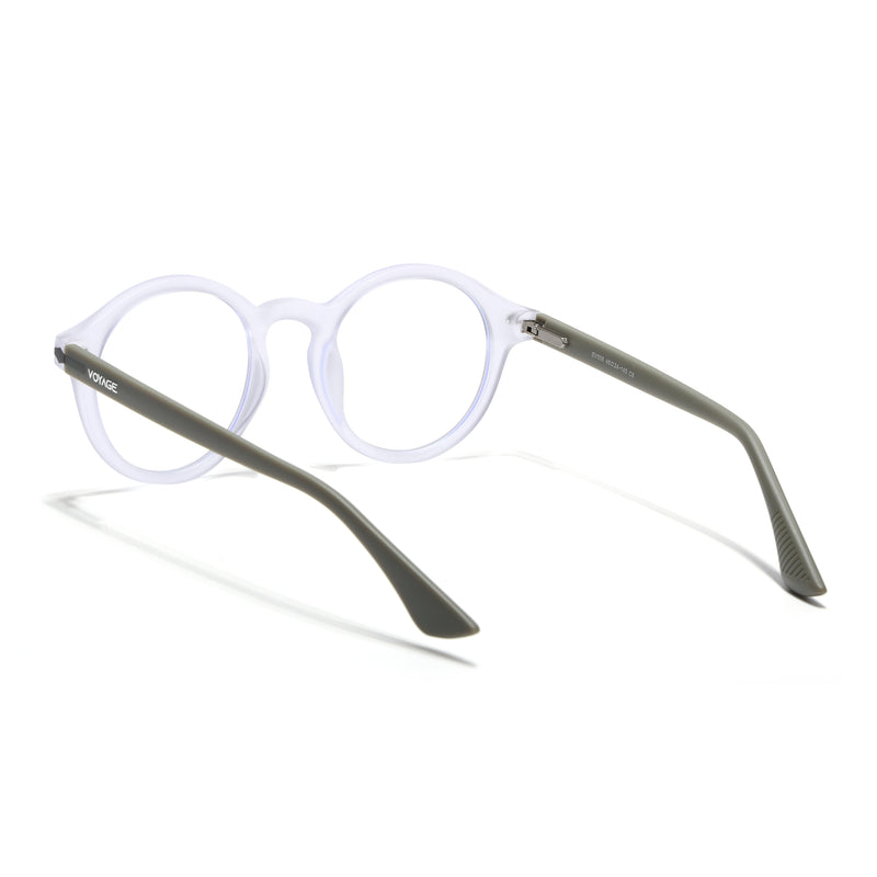 Voyage Transparent Round Eyeglasses for Men & Women (SV008FMG7492-C8)