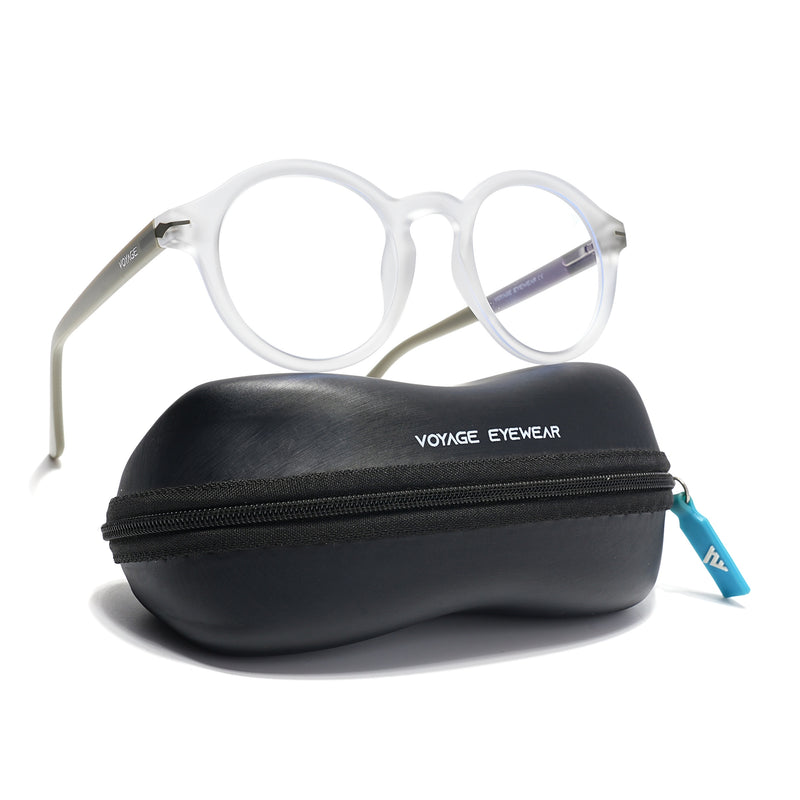 Voyage Transparent Round Eyeglasses for Men & Women (SV008FMG7492-C8)